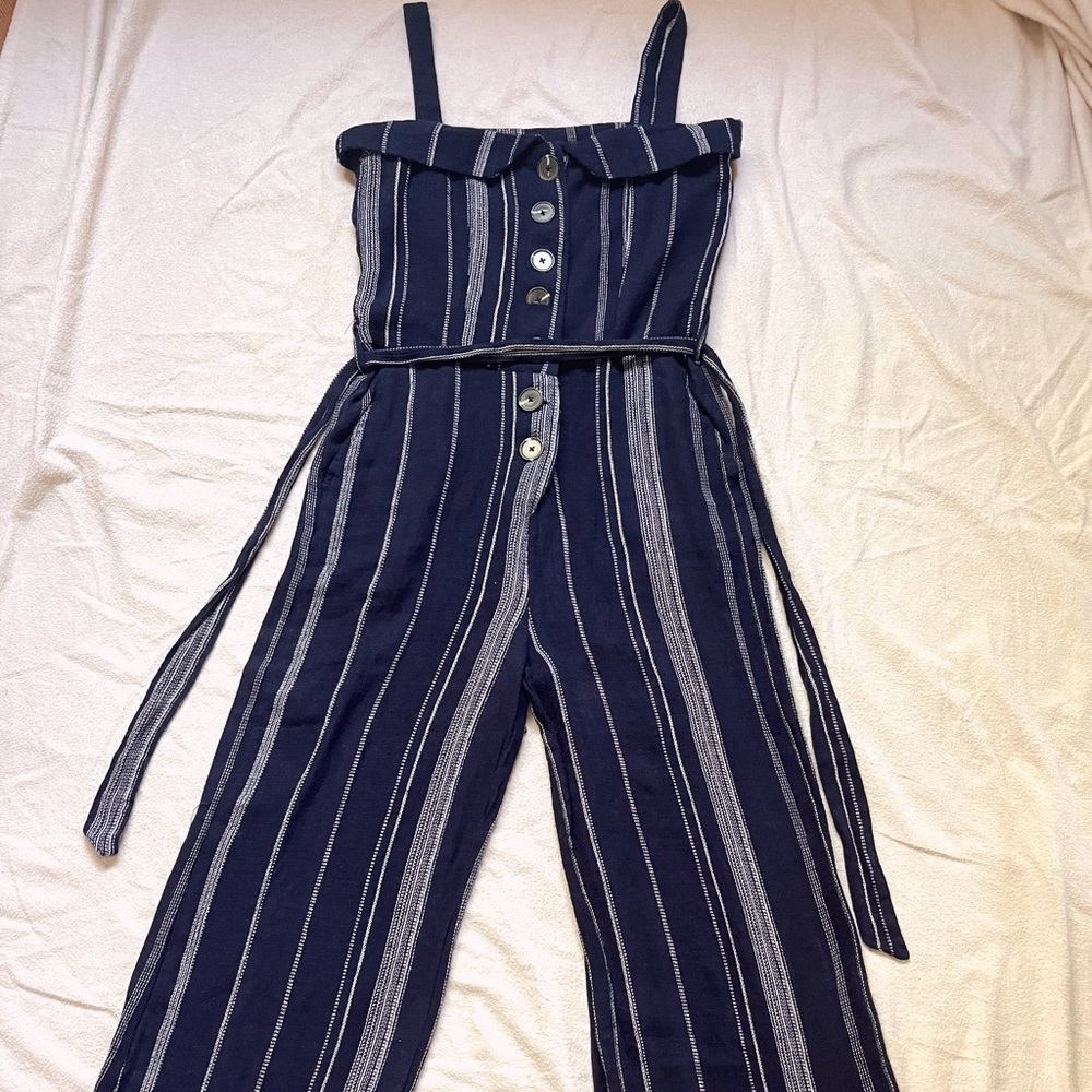 Navy Striped Romper